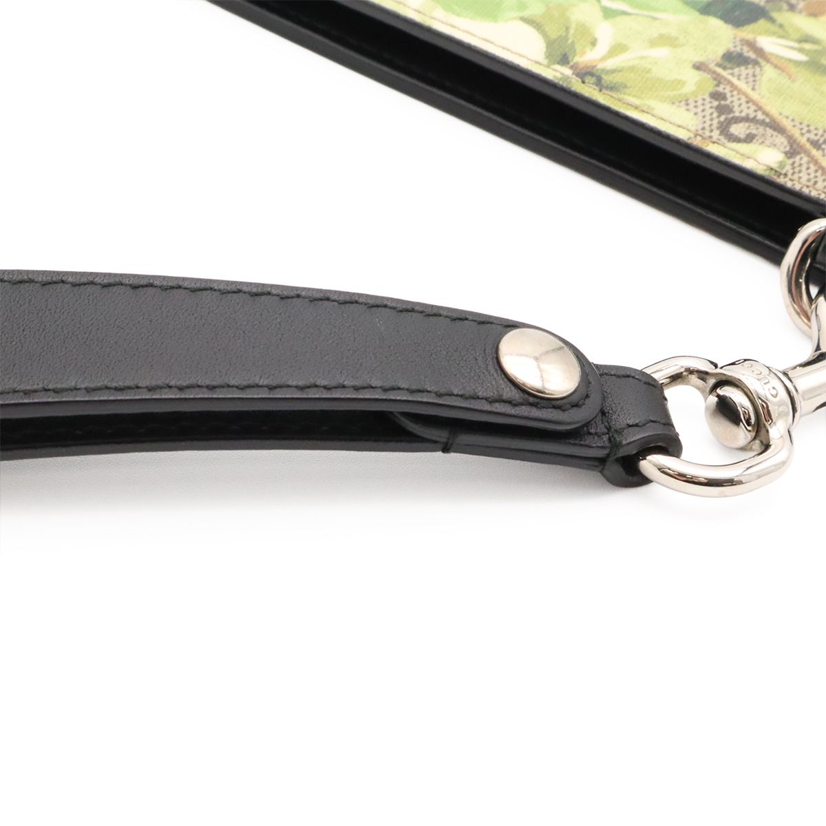 Gucci GG Blooms Supreme Clutch Flower Floral Pattern Leather Khaki Beige Green — view 4