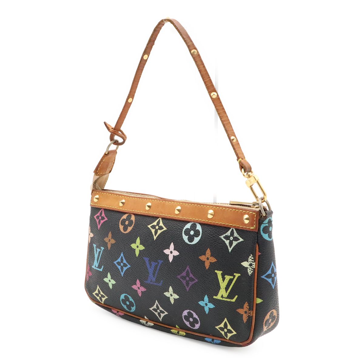 Louis Vuitton Monogram Multicolor Pochette Soir Pouch Case Noir Black — view 2