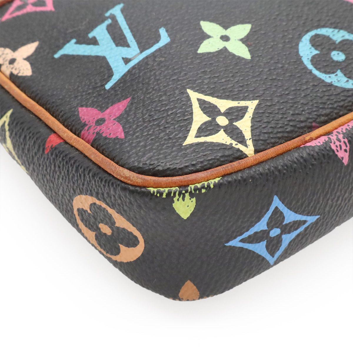 Louis Vuitton Monogram Multicolor Pochette Soir Pouch Case Noir Black — view 3