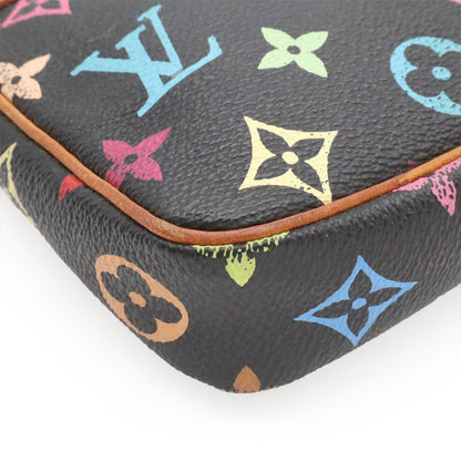 Louis Vuitton Monogram Multicolor Pochette Soir Pouch Case Noir Black — view 3