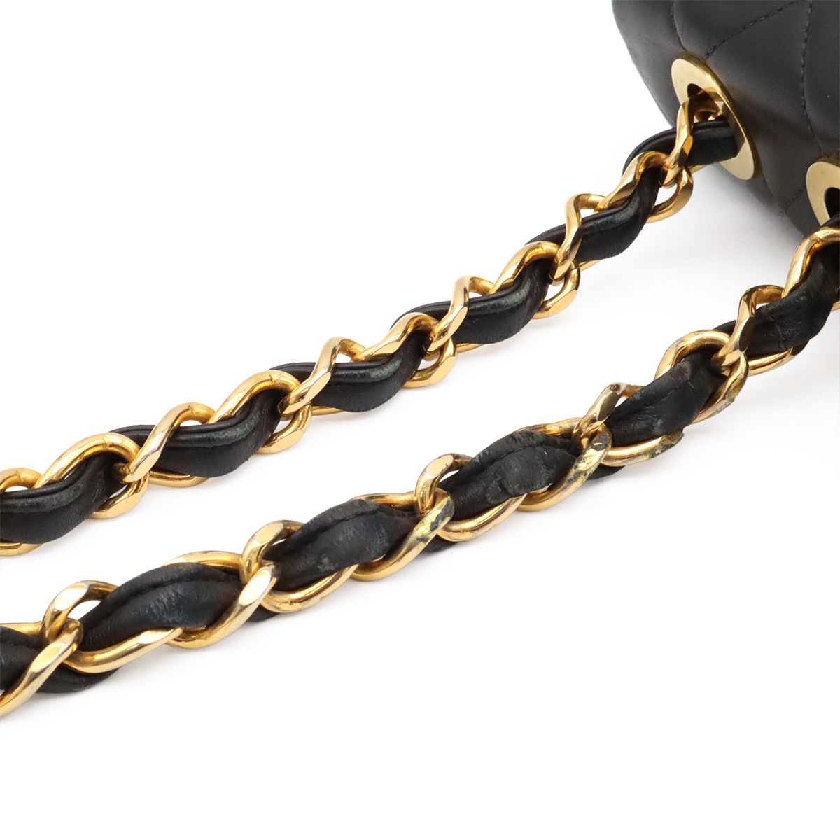 Chanel Maxi Quilted CC Logo Chain Shoulder Bag 2-Way Leather Black Gold — view 4