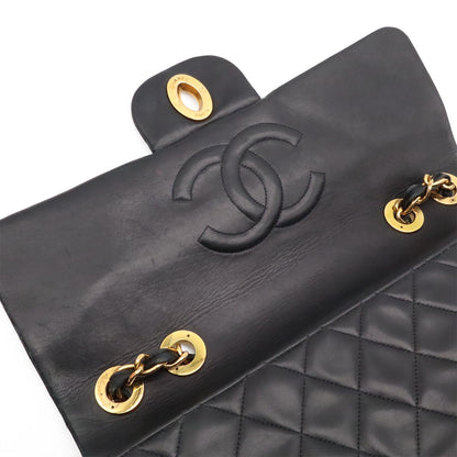 Chanel Maxi Quilted CC Logo Chain Shoulder Bag 2-Way Leather Black Gold — view 7