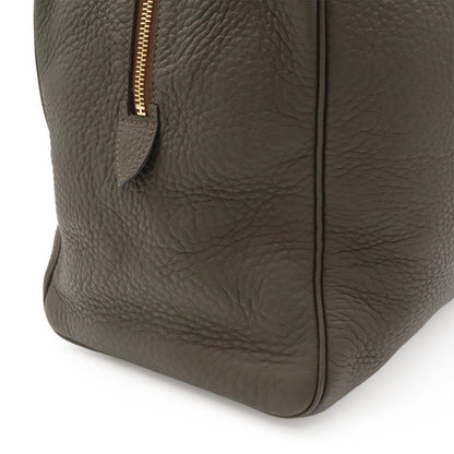 Hermes Victoria 43 Boston Bag Purse Taurillon Clemence Leather Dark Olive — view 8