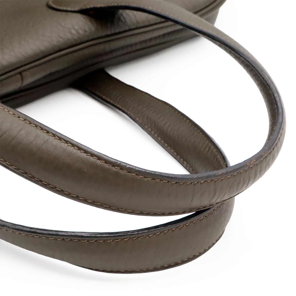 Hermes Victoria 43 Boston Bag Purse Taurillon Clemence Leather Dark Olive — view 4