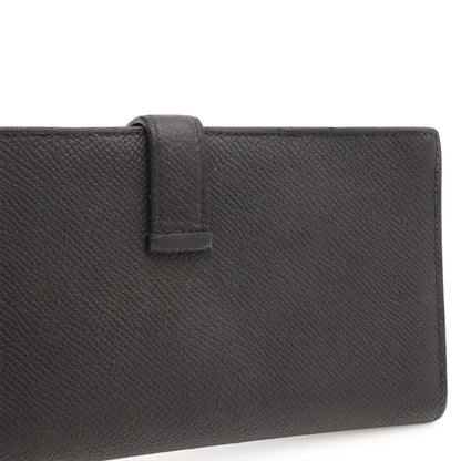 Hermes Bearn Soufflet Wallet Bifold Veau Epsom Black Silver — view 5