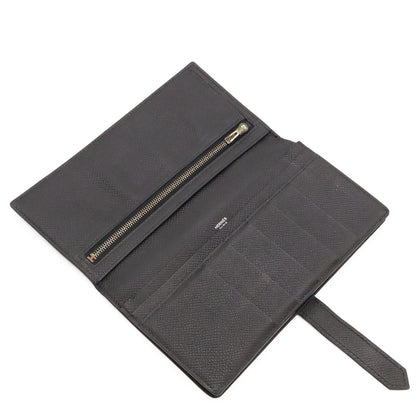 Hermes Bearn Soufflet Wallet Bifold Veau Epsom Black Silver — view 6