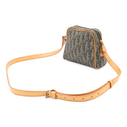 Dior Trotter Shoulder Bag Pochette Crossbody Leather Charcoal Gray Beige — view 2