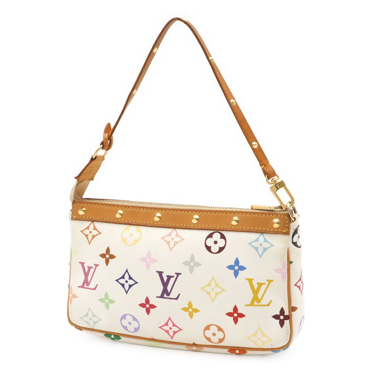 Louis Vuitton Monogram Multicolor Pochette Soir Pouch Party Blanc White — view 2
