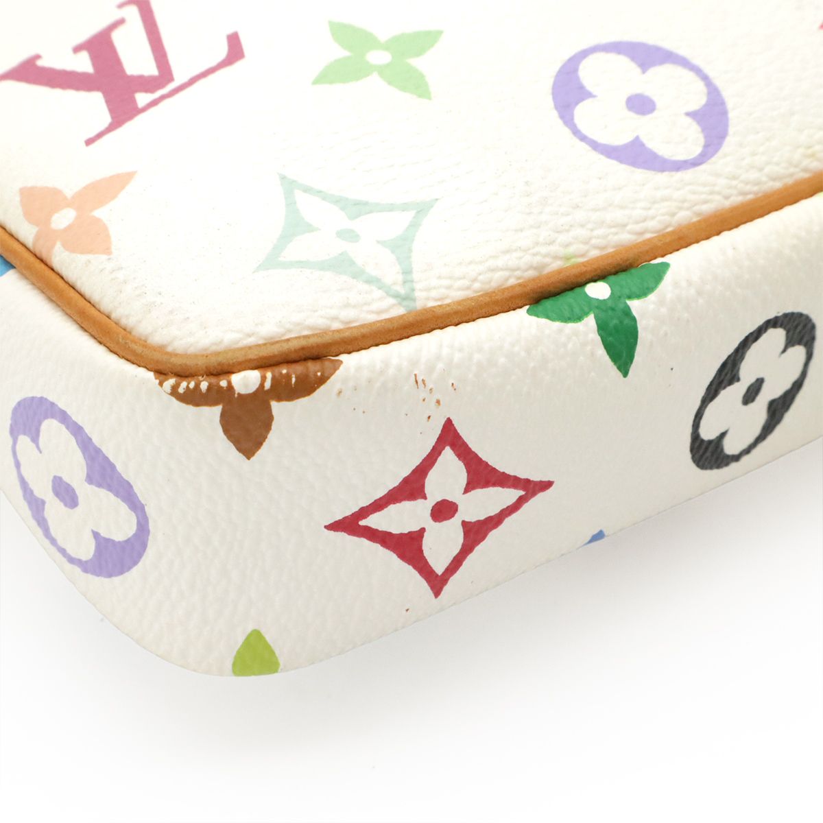Louis Vuitton Monogram Multicolor Pochette Soir Pouch Party Blanc White — view 3