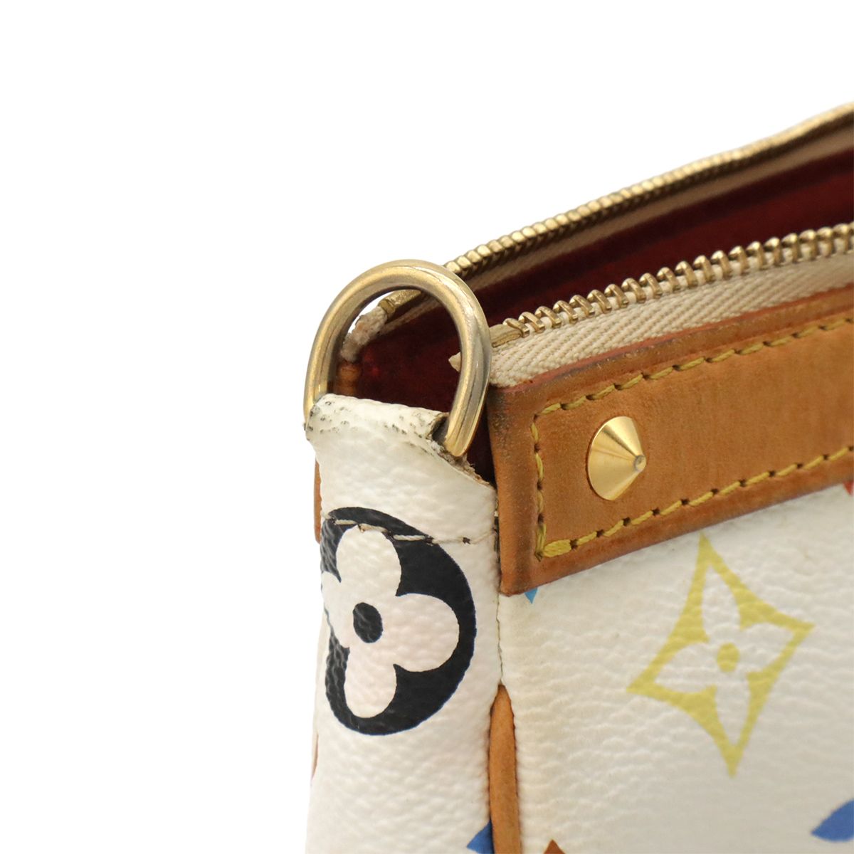 Louis Vuitton Monogram Multicolor Pochette Soir Pouch Party Blanc White — view 6