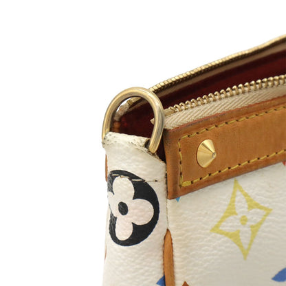 Louis Vuitton Monogram Multicolor Pochette Soir Pouch Party Blanc White — view 6