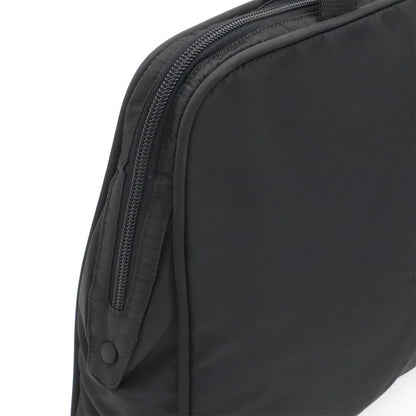 Prada Triangle Logo Business Briefcase Tote Bag Nylon Leather Black Silver — view 7