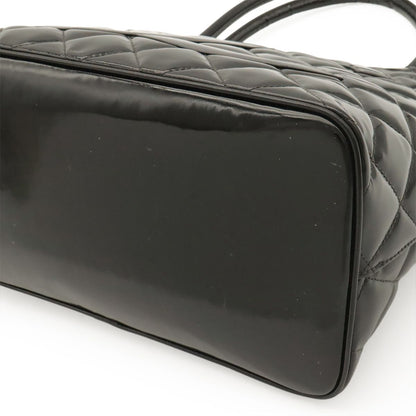 Chanel Quilted CC Logo Reissue Tote Shoulder Bag Patent Patent Leather Black — view 3