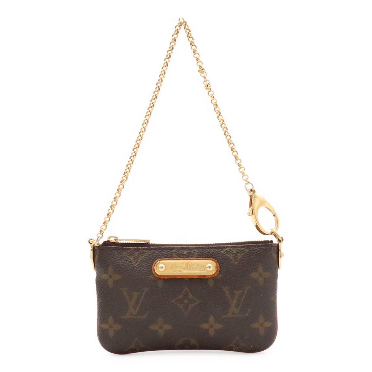 Louis Vuitton Monogram Pochette Mirror PM Chain Pouch Party Mini Bag