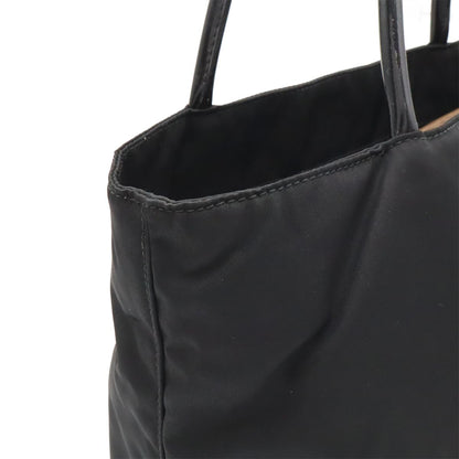 Prada Triangle Logo Tote Shoulder Bag Nylon Patent Nero Black Gold — view 7