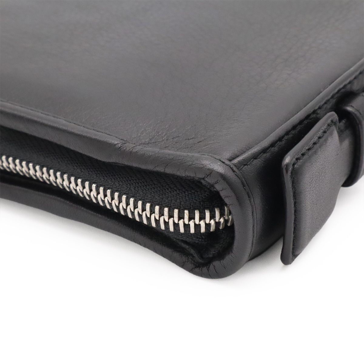 Loewe Anagram Clutch Zip Around Wallet Leather Black Silver — view 3