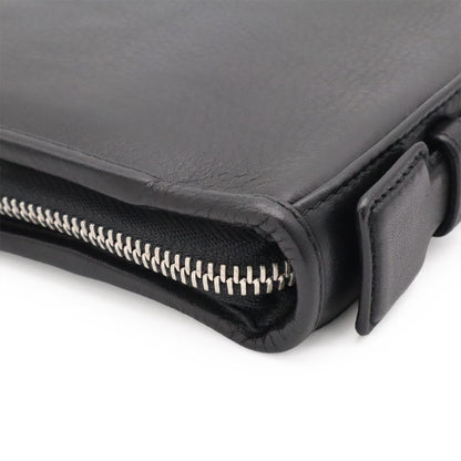 Loewe Anagram Clutch Zip Around Wallet Leather Black Silver — view 3