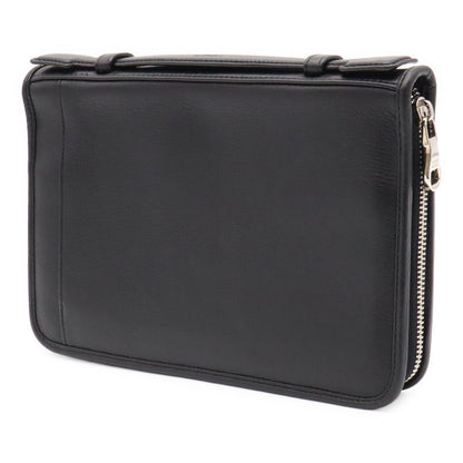 Loewe Anagram Clutch Zip Around Wallet Leather Black Silver — view 2