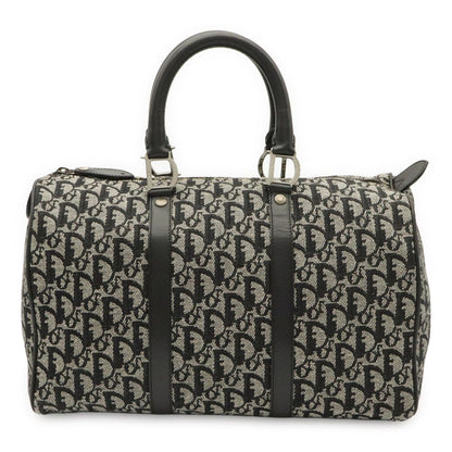 Dior Trotter Mini Boston Bag Travel Jacquard Canvas Black Silver