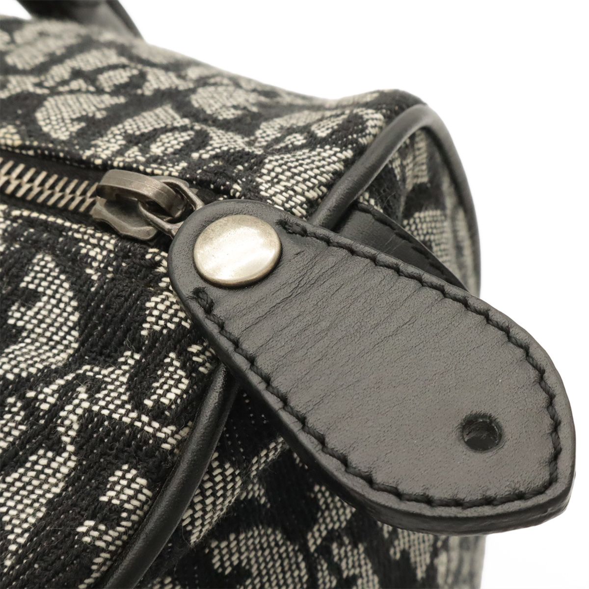 Dior Trotter Mini Boston Bag Travel Jacquard Canvas Black Silver — view 6