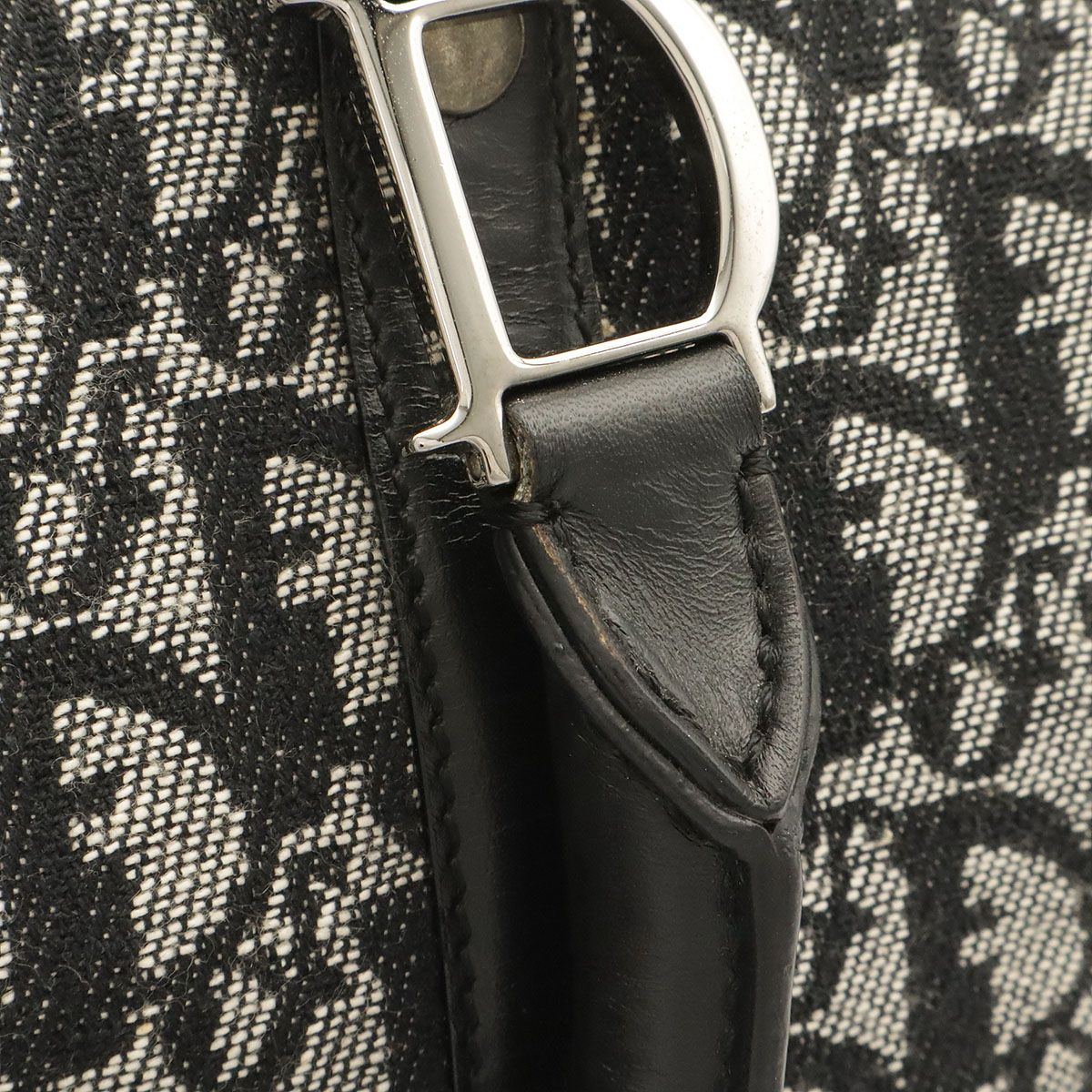 Dior Trotter Mini Boston Bag Travel Jacquard Canvas Black Silver — view 5