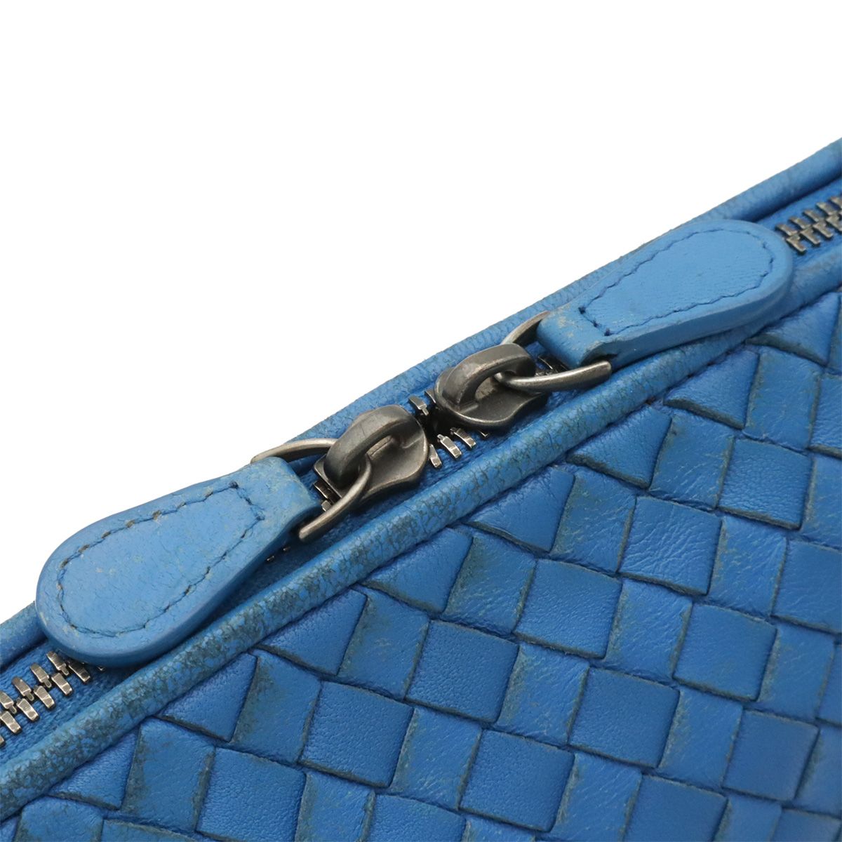 Bottega Veneta Intrecciato Nodini Shoulder Bag Pochette Crossbody Leather Blue — view 6