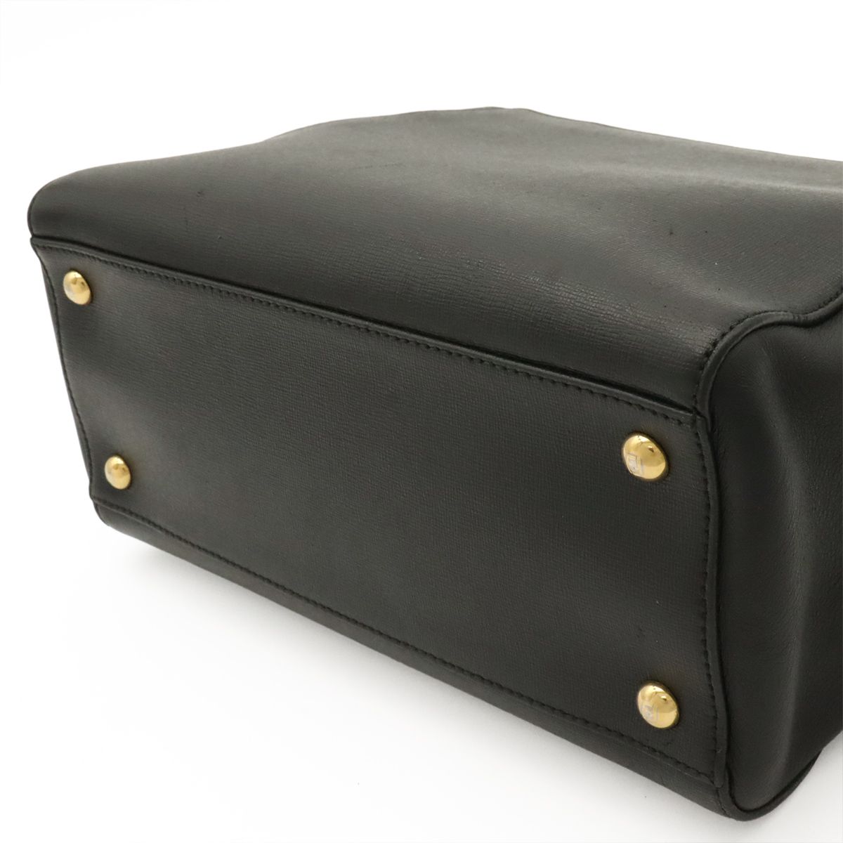 Fendi Petit Toujours Tote 2-Way Shoulder Bag Leather Black Gold — view 3