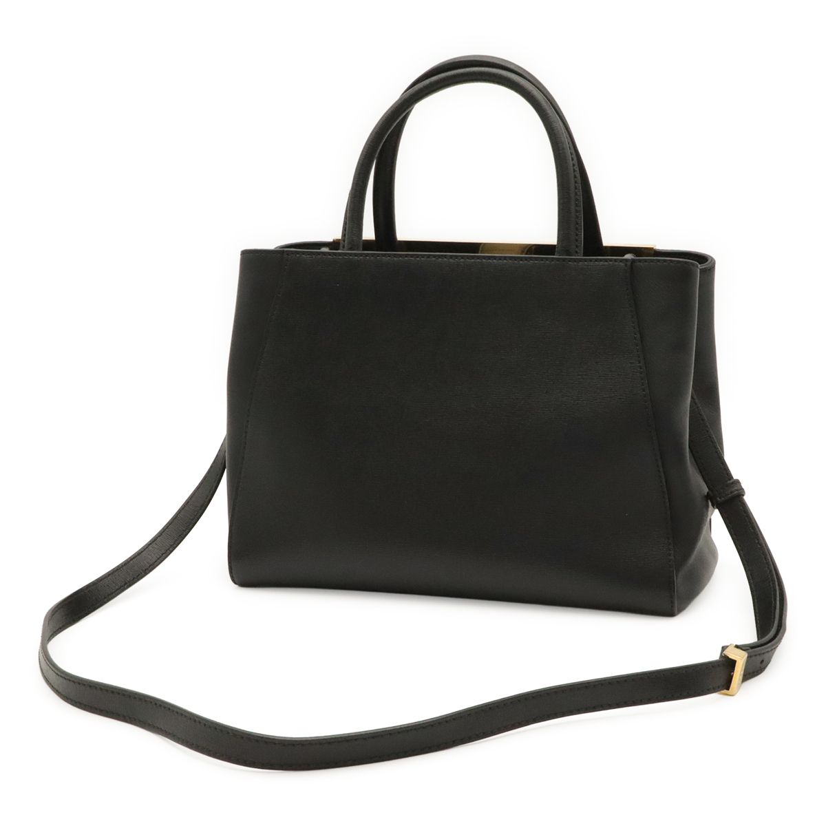 Fendi Petit Toujours Tote 2-Way Shoulder Bag Leather Black Gold — view 2