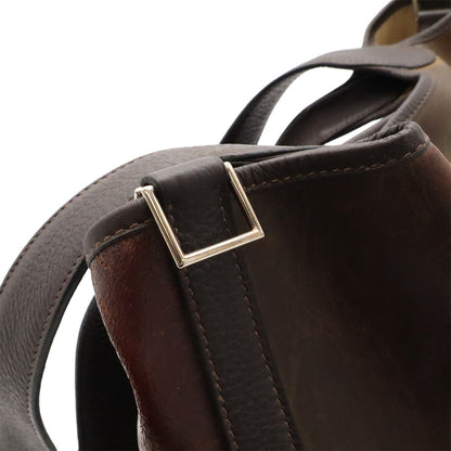Hermes Picotin GM Long Shoulder Bag Tote Amazonia Leather Dark Brown Silver — view 6