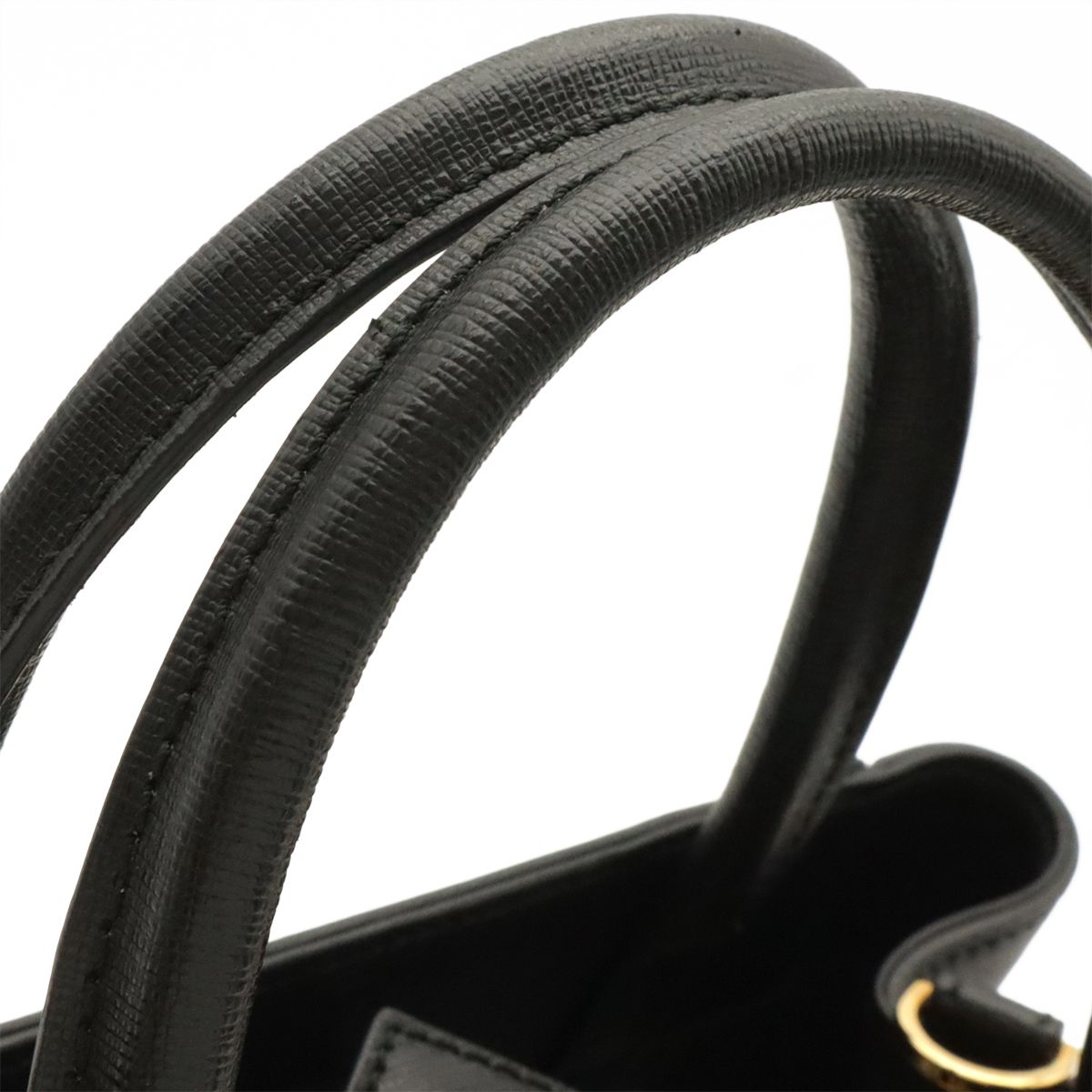 Fendi Petit Toujours Tote 2-Way Shoulder Bag Leather Black Gold — view 4