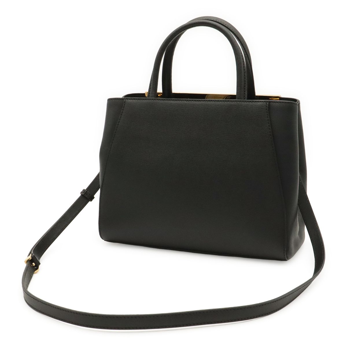 Fendi Petit Toujours Tote 2-Way Shoulder Bag Leather Black Gold — view 2