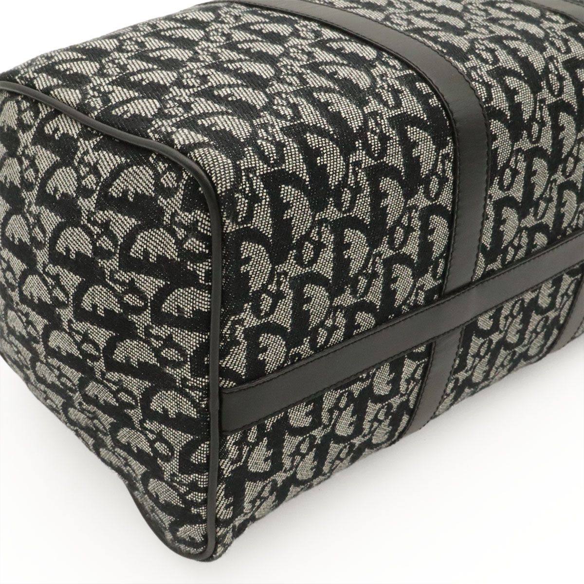 Dior Trotter Mini Boston Bag Travel Jacquard Canvas Black Silver — view 3