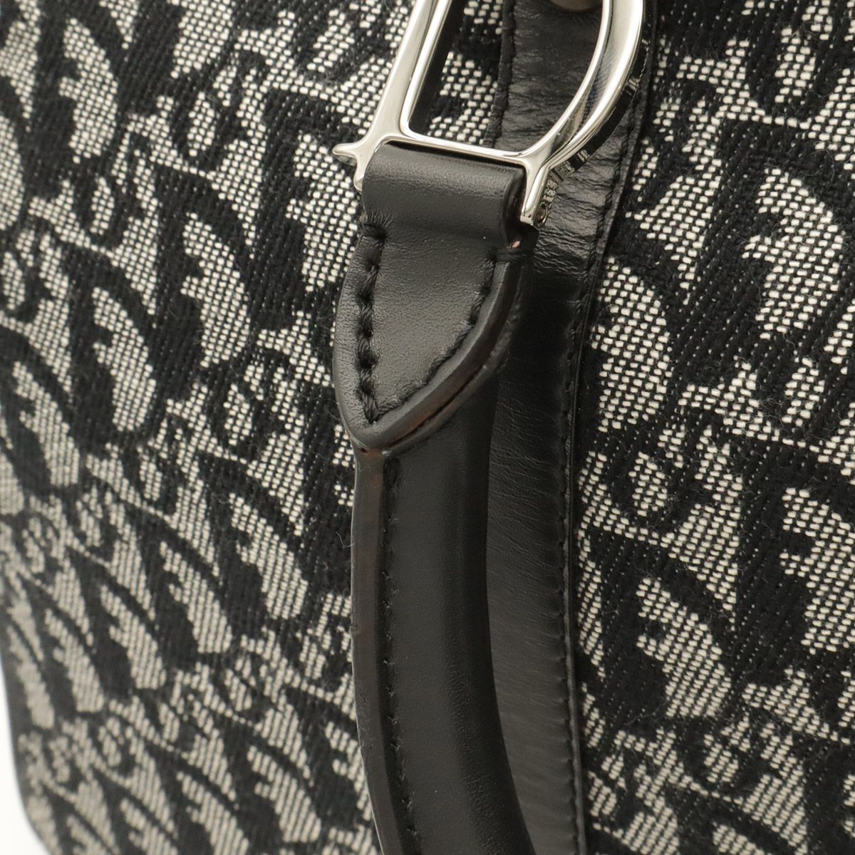 Dior Trotter Mini Boston Bag Travel Jacquard Canvas Black Silver — view 5
