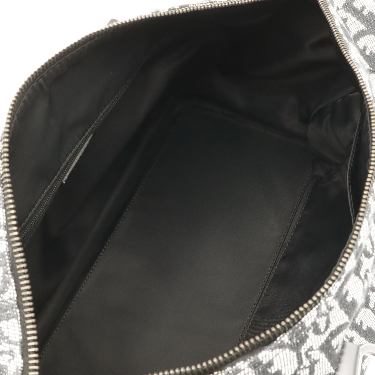 Dior Trotter Mini Boston Bag Travel Jacquard Canvas Black Silver — view 7