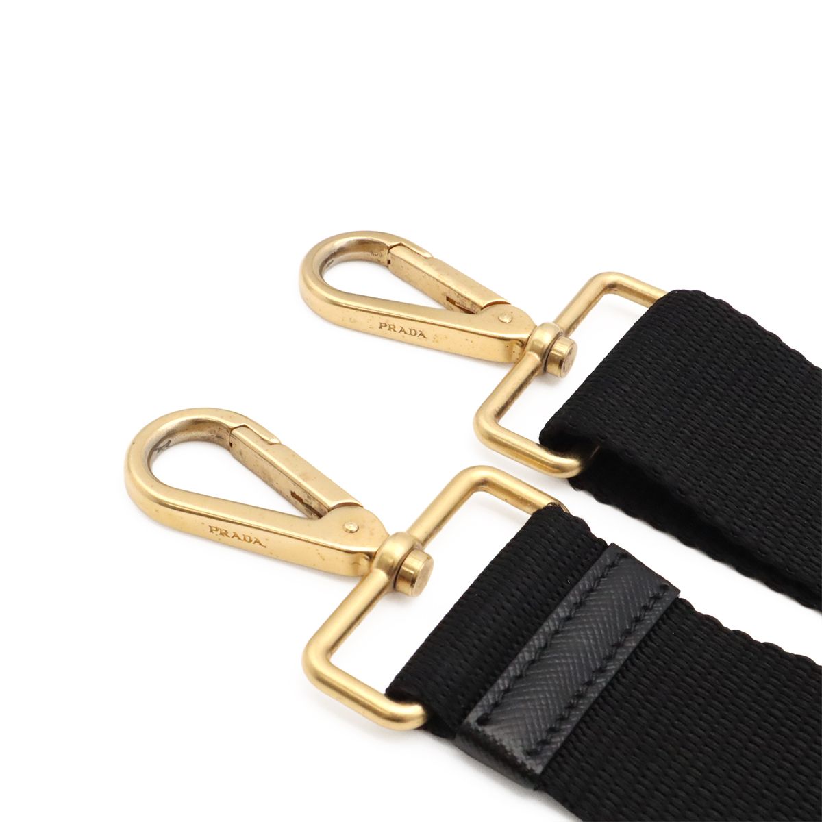 Prada Tote 2-Way Shoulder Bag Crossbody Nylon Leather Nero Black Gold — view 5