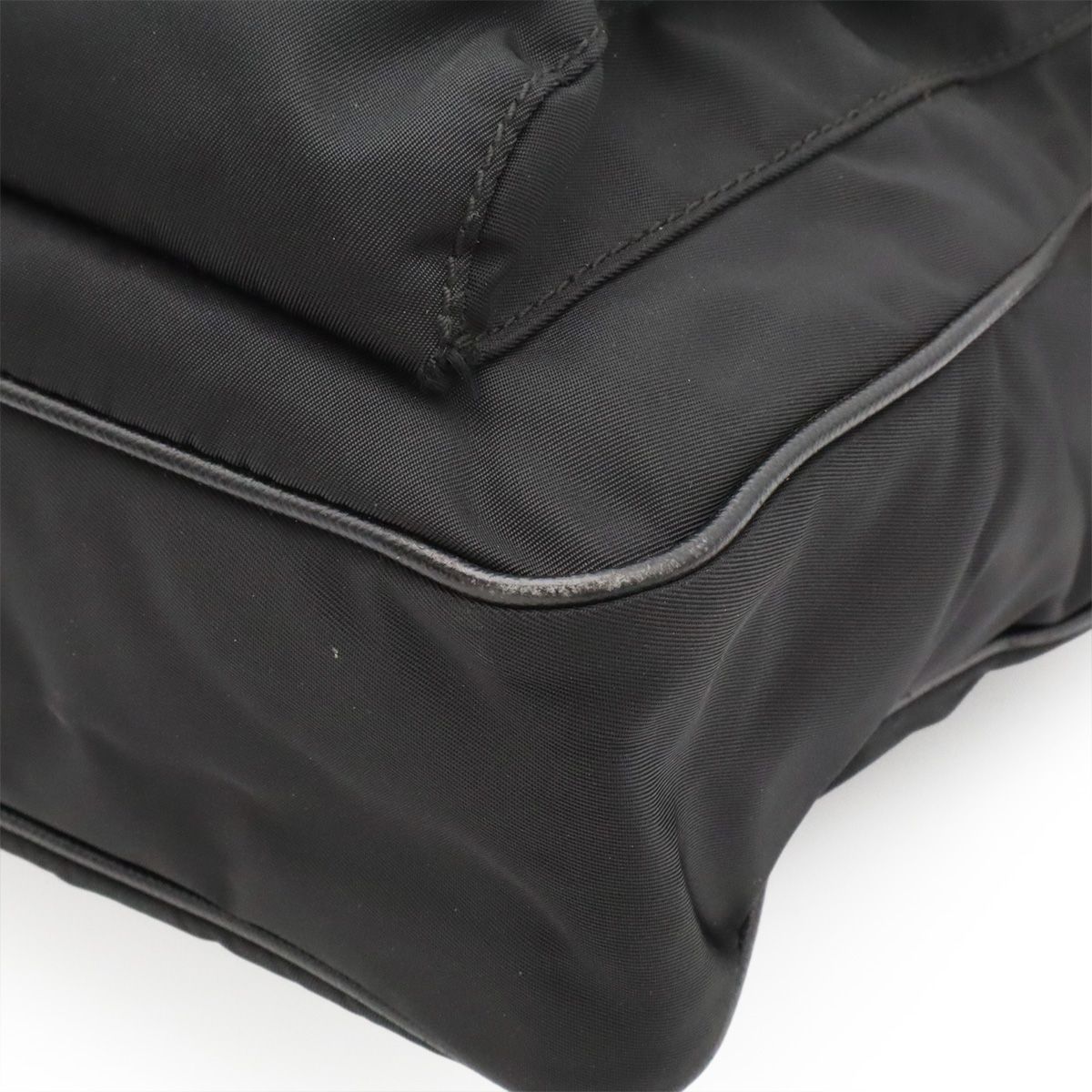 Prada Tote 2-Way Shoulder Bag Crossbody Nylon Leather Nero Black Gold — view 3