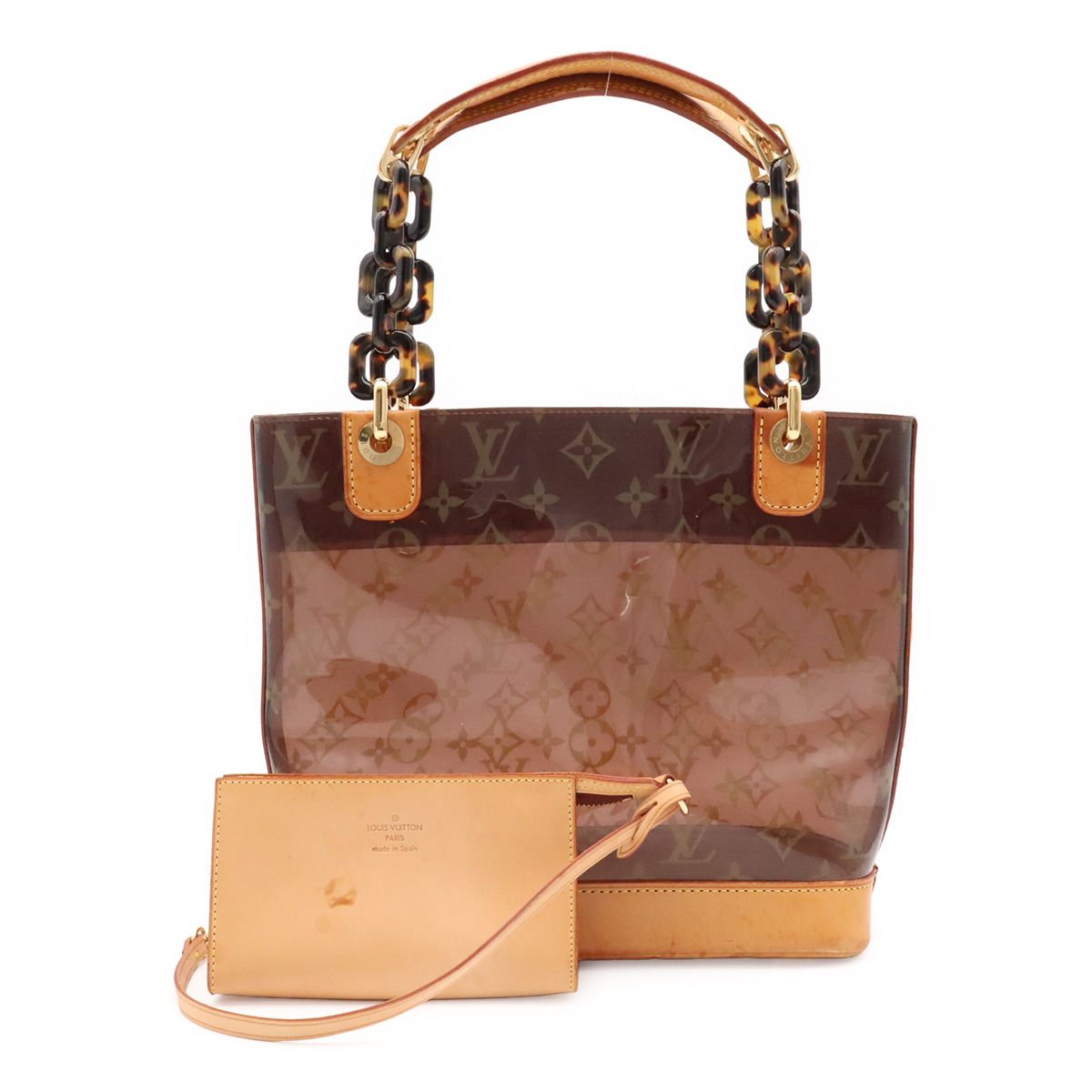Louis Vuitton Monogram Vinyl Cabas Amble PM Tote Shoulder Bag with Plastic