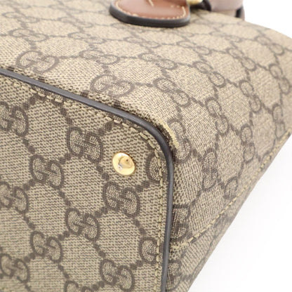 Gucci GG Supreme Mini Bag 2-Way Crossbody Leather Beige Brown Gold — view 3
