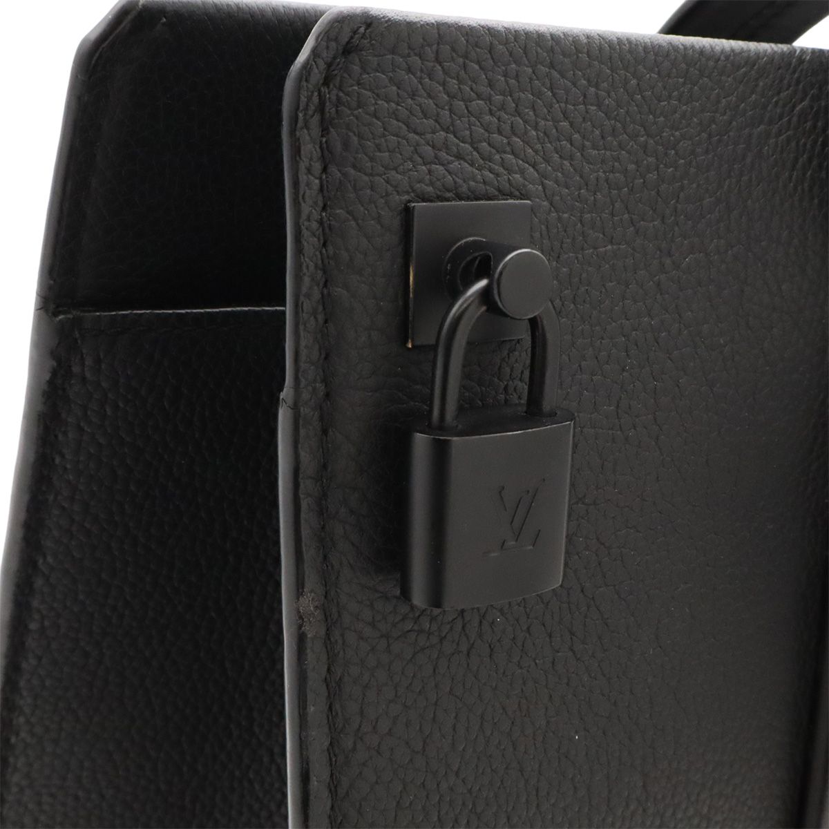 Louis Vuitton LV Aerogram Tote Shoulder Bag Leather Noir Black — view 5