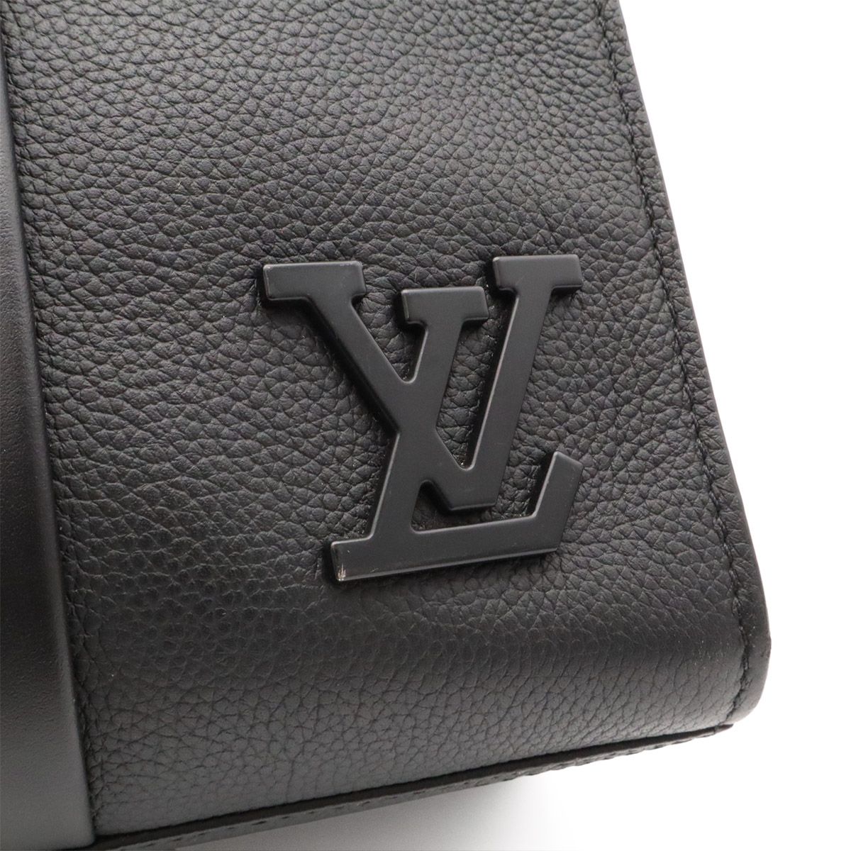 Louis Vuitton LV Aerogram Tote Shoulder Bag Leather Noir Black — view 6