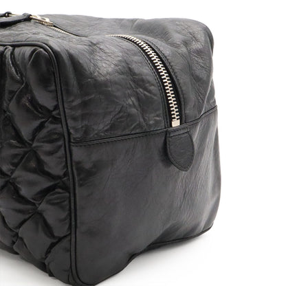 Balenciaga the Matelasse Mini Boston Bag Leather Black Silver Mirror Missing — view 7