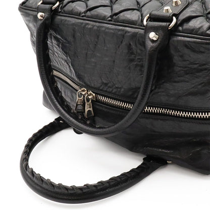 Balenciaga the Matelasse Mini Boston Bag Leather Black Silver Mirror Missing — view 4