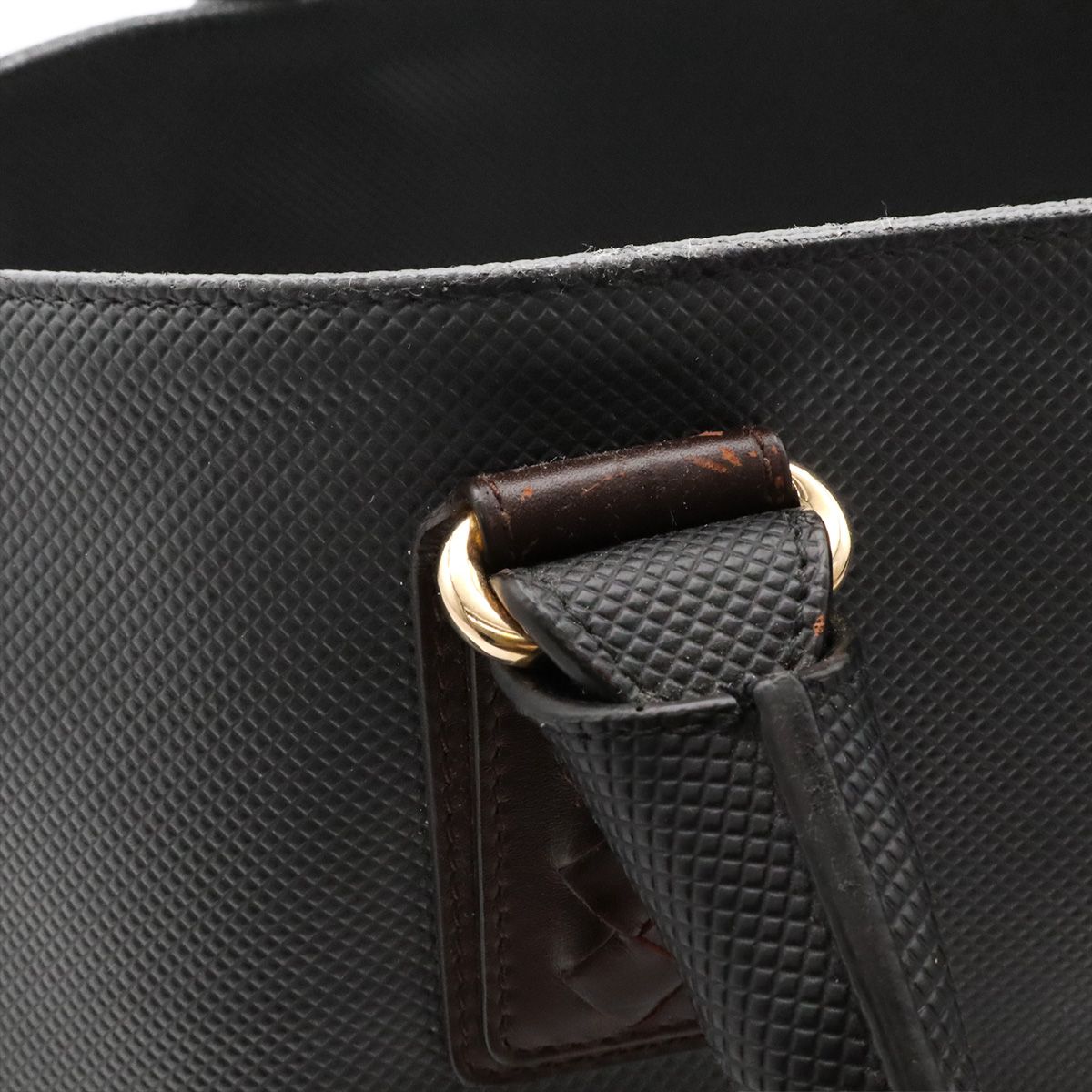 Bottega Veneta Marco Polo Tote Shoulder Bag Leather Black Dark Brown — view 5