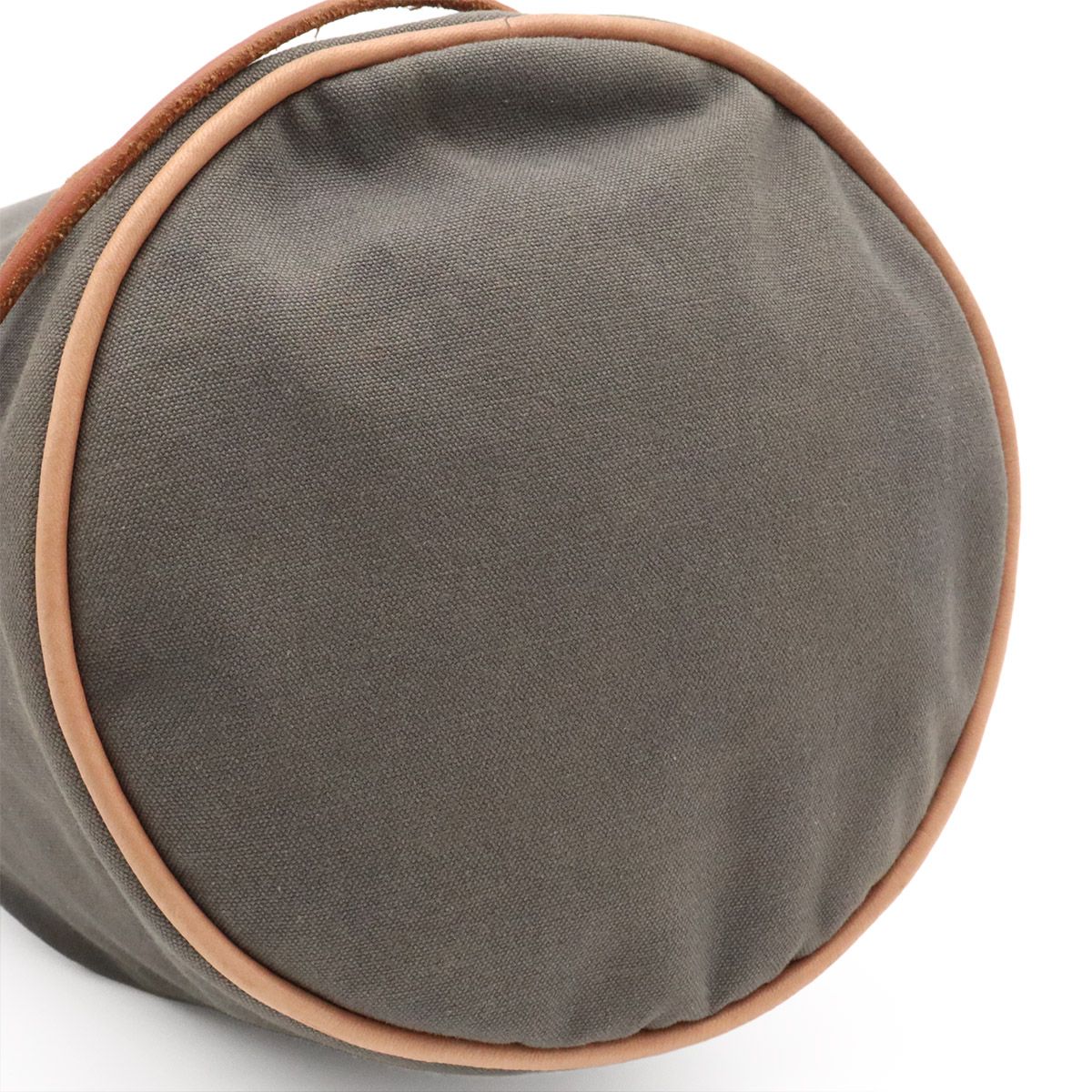 Hermes Polochon Mimile PM Shoulder Bag Drawstring Canvas Leather Gray — view 5
