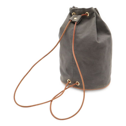 Hermes Polochon Mimile PM Shoulder Bag Drawstring Canvas Leather Gray — view 2