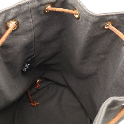 Hermes Polochon Mimile PM Shoulder Bag Drawstring Canvas Leather Gray — view 7