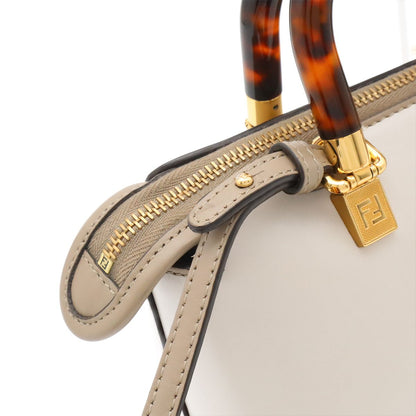 Fendi by the Way Mini Logo Mini Bag 2-Way Pochette Leather Gray Gold — view 4
