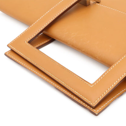 Hermes 365 PM Business Briefcase Document Purse Tablet Case Leather Light Brown — view 4
