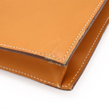 Hermes 365 PM Business Briefcase Document Purse Tablet Case Leather Light Brown — view 3