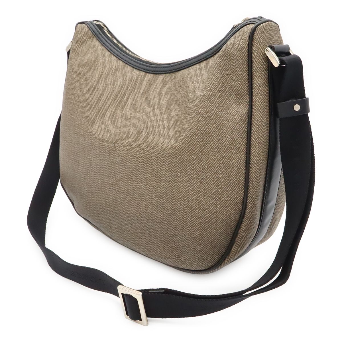 Bvlgari Weekend Shoulder Bag Crossbody Leather Gray Black Silver — view 2